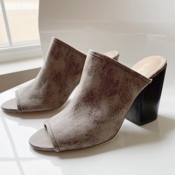 Peep Toe Chunky Heeled Mules - Picture 7 of 10